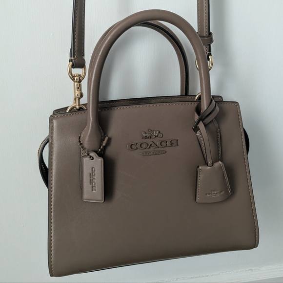 Coach Andrea Carryall Small Mini Bag In Dark Stone *** Read Description Flaw *** - Picture 3 of 14